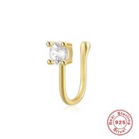Wholesale Simple Style Geometric Water Droplets Flower Sterling Silver Zircon Nose Ring sku image 7