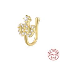Wholesale Simple Style Geometric Water Droplets Flower Sterling Silver Zircon Nose Ring sku image 11