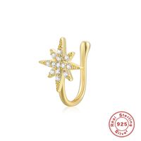 Wholesale Simple Style Geometric Water Droplets Flower Sterling Silver Zircon Nose Ring sku image 8