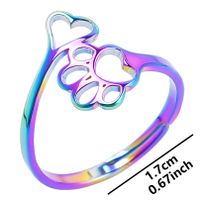 Wholesale Cute Paw Print Stainless Steel Open Ring sku image 2