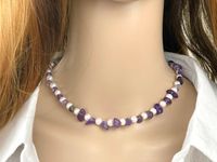 Choker Freshwater Pearl Necklace Purple Special-shaped Stone Cold Wind Necklace Accessories sku image 5