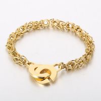 Simple Style Geometric Titanium Steel 18K Gold Plated Bracelets In Bulk sku image 29
