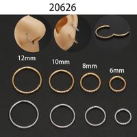 Simple Style Round Stainless Steel Inlay Zircon Nose Ring main image 1