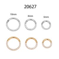 1 Piece Simple Style Round Stainless Steel Inlay Zircon Earrings main image 6