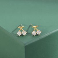 1 Set Simple Style Round Copper Inlay Zircon Ear Studs main image 2