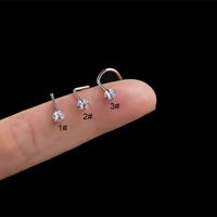 Wholesale Simple Style Solid Color Titanium Zircon Nose Studs sku image 3