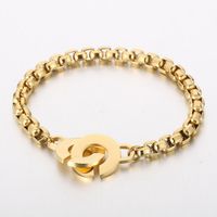 Simple Style Geometric Titanium Steel 18K Gold Plated Bracelets In Bulk sku image 32