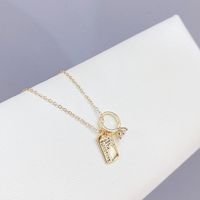 Einfacher Stil Brief Kupfer Überzug Vergoldet Halskette Mit Anhänger sku image 3