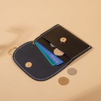 Unisex Solid Color Pu Leather Magnetic Buckle Card Holders main image 3