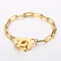 Simple Style Geometric Titanium Steel 18K Gold Plated Bracelets In Bulk sku image 34