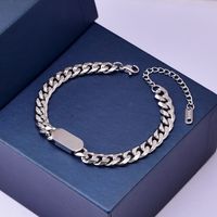 Wholesale Simple Style U Shape Titanium Steel Bracelets Necklace Jewelry Set main image 2