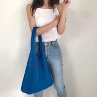 Women's Basic Solid Color Polyester Shopping Bags sku image 7