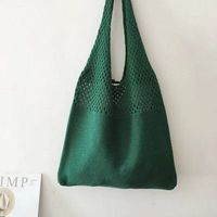 Women's Basic Solid Color Polyester Shopping Bags sku image 8