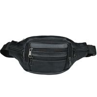 Men's Basic Solid Color Pu Leather Waist Bags main image 5