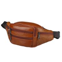 Hommes De Base Couleur Unie Faux Cuir Taille Sacs main image 2