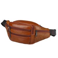 Men's Basic Solid Color Pu Leather Waist Bags sku image 4