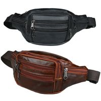 Men's Basic Solid Color Pu Leather Waist Bags main image 6