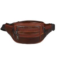 Men's Basic Solid Color Pu Leather Waist Bags main image 3
