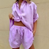 Women's Casual Solid Color Polyester Patchwork Shorts Sets main image 6