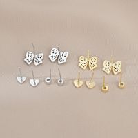 1 Set Simple Style Butterfly Copper Inlay Zircon Ear Studs main image 2