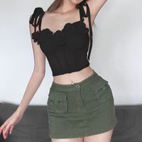 Women's Camisole Tank Tops Backless British Style Solid Color main image 4