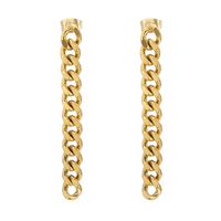 1 Pair Hip-Hop Geometric Plating Stainless Steel 18K Gold Plated Drop Earrings sku image 3