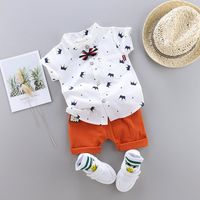 Casual Crown Cotton Boys Clothing Sets sku image 9