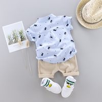 Casual Crown Cotton Boys Clothing Sets main image 6