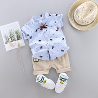 Casual Crown Cotton Boys Clothing Sets sku image 6