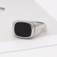 Wholesale Simple Style Square Titanium Steel Shell Rings sku image 11