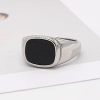 Wholesale Simple Style Square Titanium Steel Shell Rings main image 4