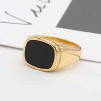 Wholesale Simple Style Square Titanium Steel Shell Rings sku image 20