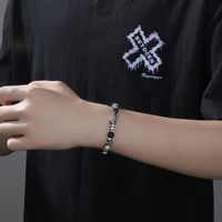 Simple Style Geometric Titanium Steel Plating Men's Bracelets main image 2