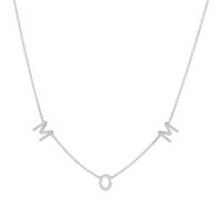 Mama Einfacher Stil Brief Sterling Silber Überzug Inlay Zirkon Halskette sku image 3