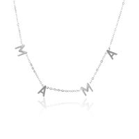 Mama Einfacher Stil Brief Sterling Silber Überzug Inlay Zirkon Halskette sku image 2