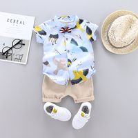 Casual Cute Bird Cotton Polyester Boys Clothing Sets sku image 1