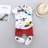 Casual Cute Bird Cotton Polyester Boys Clothing Sets sku image 5