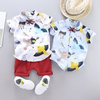 Casual Cute Bird Cotton Polyester Boys Clothing Sets main image 2