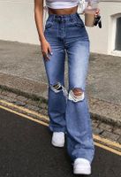 Women's Daily Streetwear Solid Color Full Length Washed Jeans main image 4