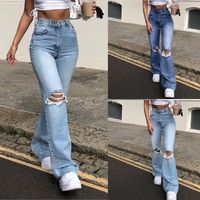 Women's Daily Streetwear Solid Color Full Length Washed Jeans main image 5