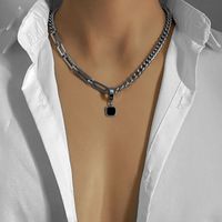 Ins-stil Geometrisch Titan Stahl Überzug Unisex Halskette Mit Anhänger sku image 3