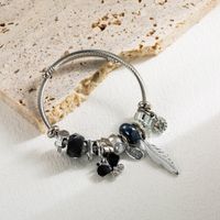 Vacation Feather Butterfly Alloy Plating Inlay Rhinestones Silver Plated Women's Bangle sku image 4