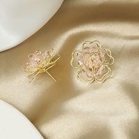 1 Pair Vintage Style Sweet Simple Style Flower Alloy Gold Plated Ear Studs main image 2