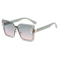 Elegant Basic Resin Special-shaped Mirror Diamond Frameless Women's Sunglasses sku image 3
