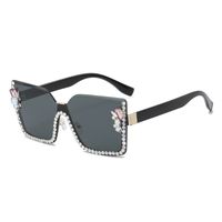 Elegant Basic Resin Special-shaped Mirror Diamond Frameless Women's Sunglasses sku image 2