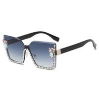 Elegant Basic Resin Special-shaped Mirror Diamond Frameless Women's Sunglasses sku image 1