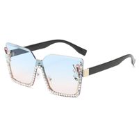 Elegant Basic Resin Special-shaped Mirror Diamond Frameless Women's Sunglasses sku image 6