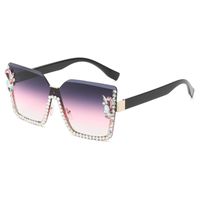 Elegant Basic Resin Special-shaped Mirror Diamond Frameless Women's Sunglasses sku image 5