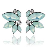 1 Paire Mode Papillon Alliage Placage Cristal Artificiel Femmes Boucles D'oreilles main image 5