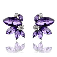 1 Pair Fashion Butterfly Alloy Plating Artificial Crystal Women's Drop Earrings sku image 4